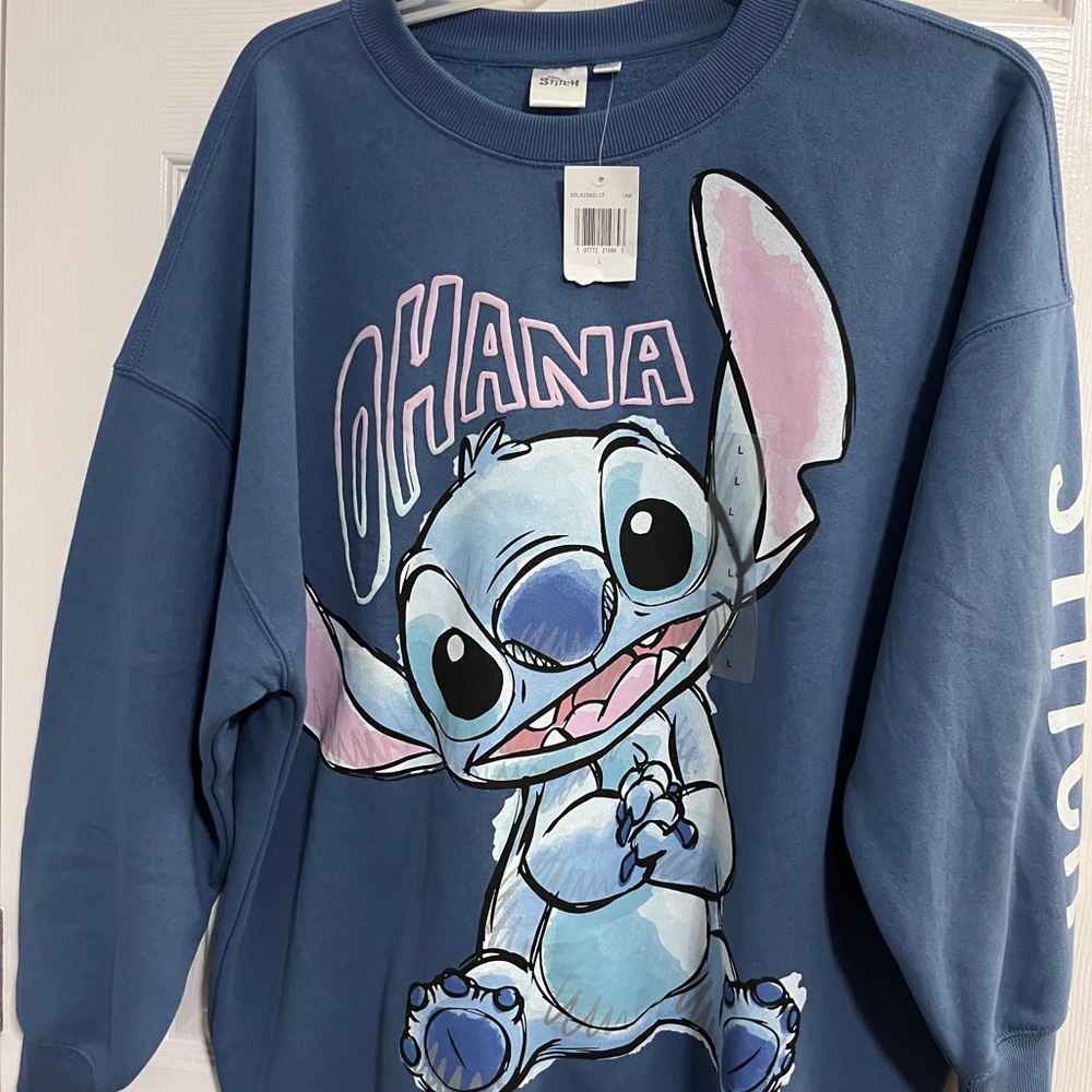Disney Blue Stitch Adult Sweatshirt sz L